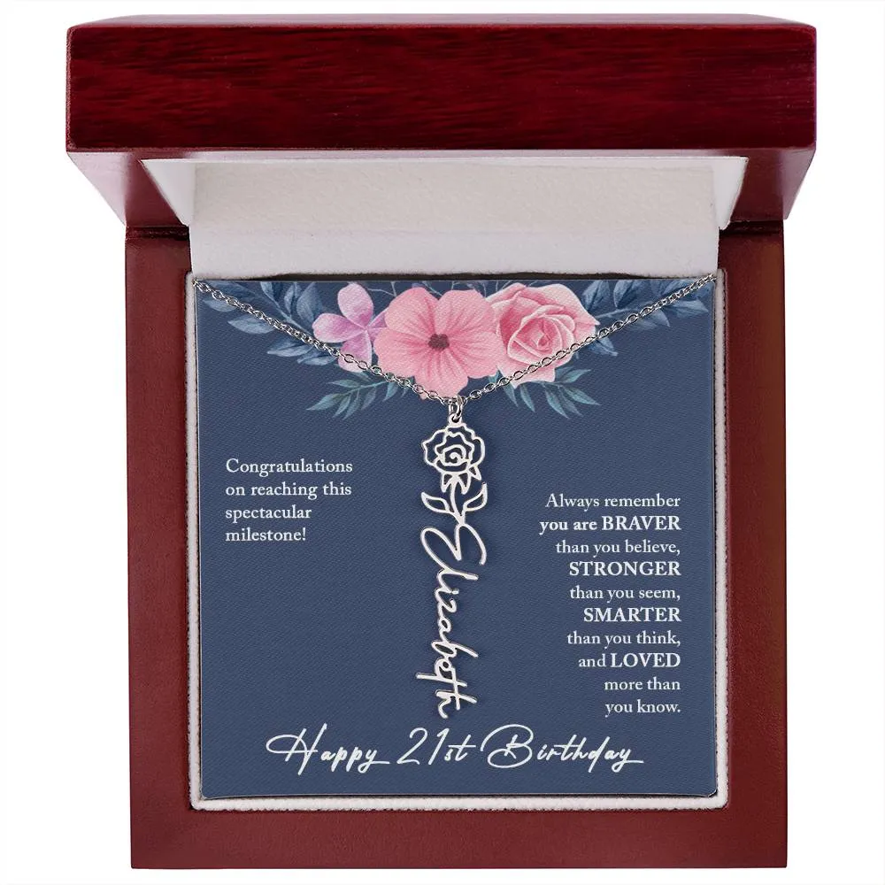 21st Birthday Gift Necklace, Personalized 21st Birthday Gift for Her, Happy 21st Birthday Gift Necklace, 21 Birthday Gift for Her