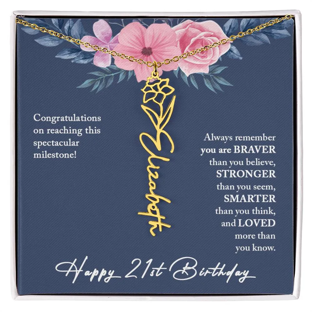 21st Birthday Gift Necklace, Personalized 21st Birthday Gift for Her, Happy 21st Birthday Gift Necklace, 21 Birthday Gift for Her