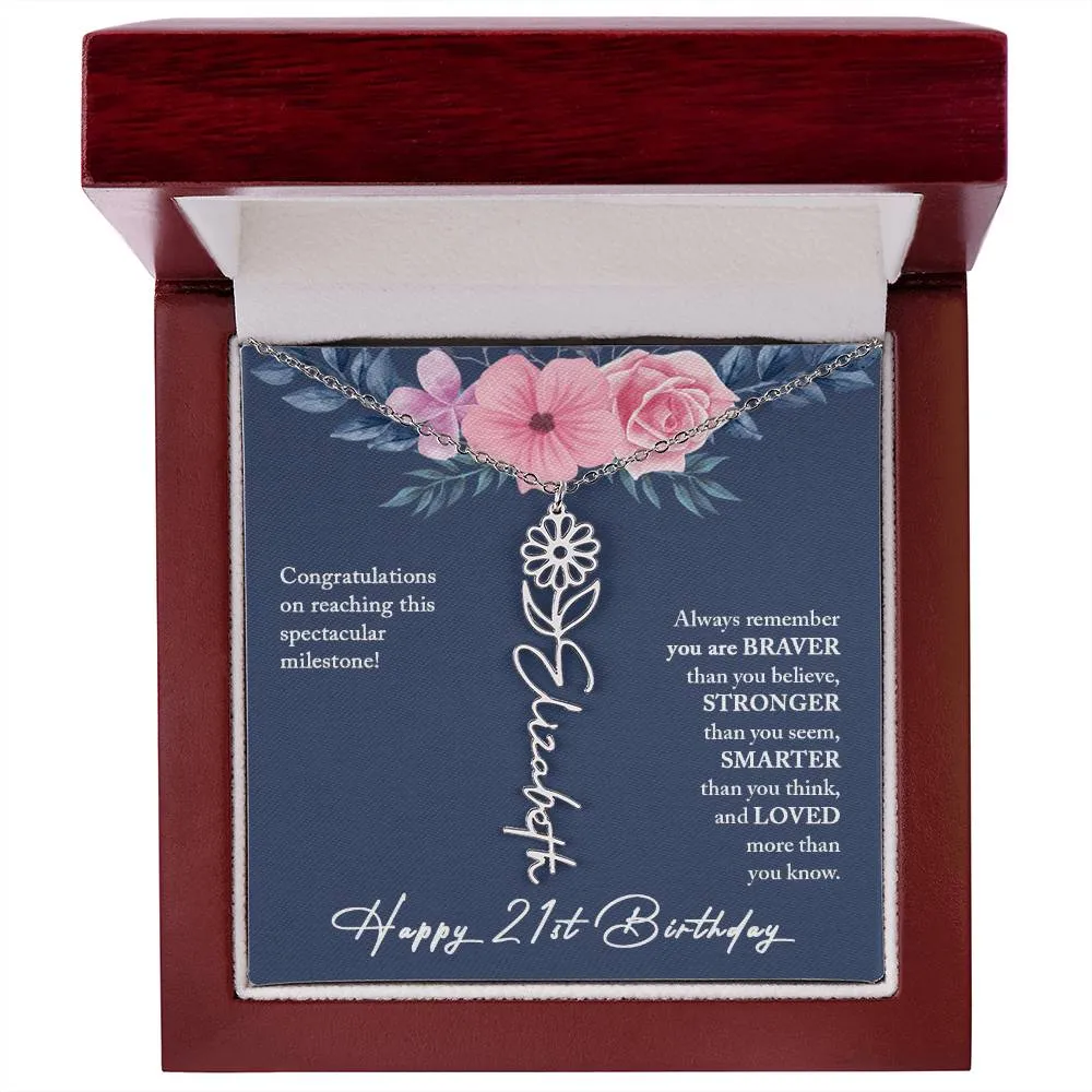 21st Birthday Gift Necklace, Personalized 21st Birthday Gift for Her, Happy 21st Birthday Gift Necklace, 21 Birthday Gift for Her