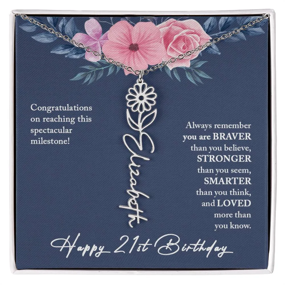21st Birthday Gift Necklace, Personalized 21st Birthday Gift for Her, Happy 21st Birthday Gift Necklace, 21 Birthday Gift for Her