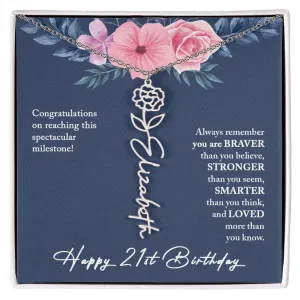 21st Birthday Gift Necklace, Personalized 21st Birthday Gift for Her, Happy 21st Birthday Gift Necklace, 21 Birthday Gift for Her