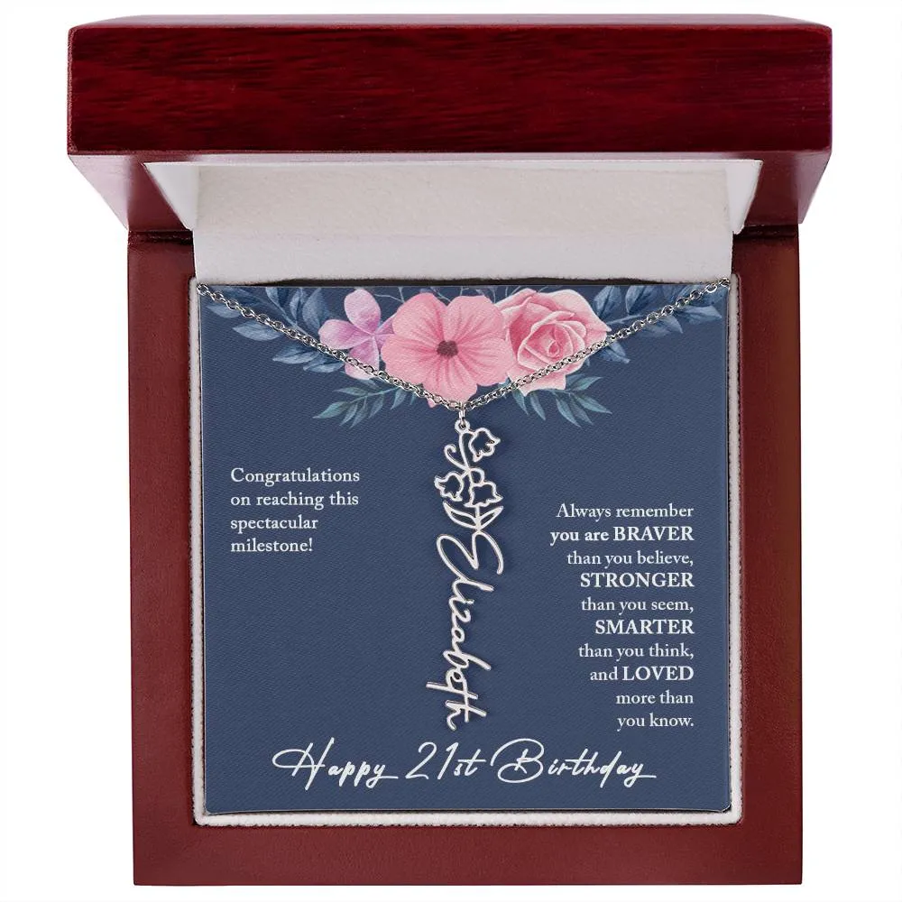 21st Birthday Gift Necklace, Personalized 21st Birthday Gift for Her, Happy 21st Birthday Gift Necklace, 21 Birthday Gift for Her