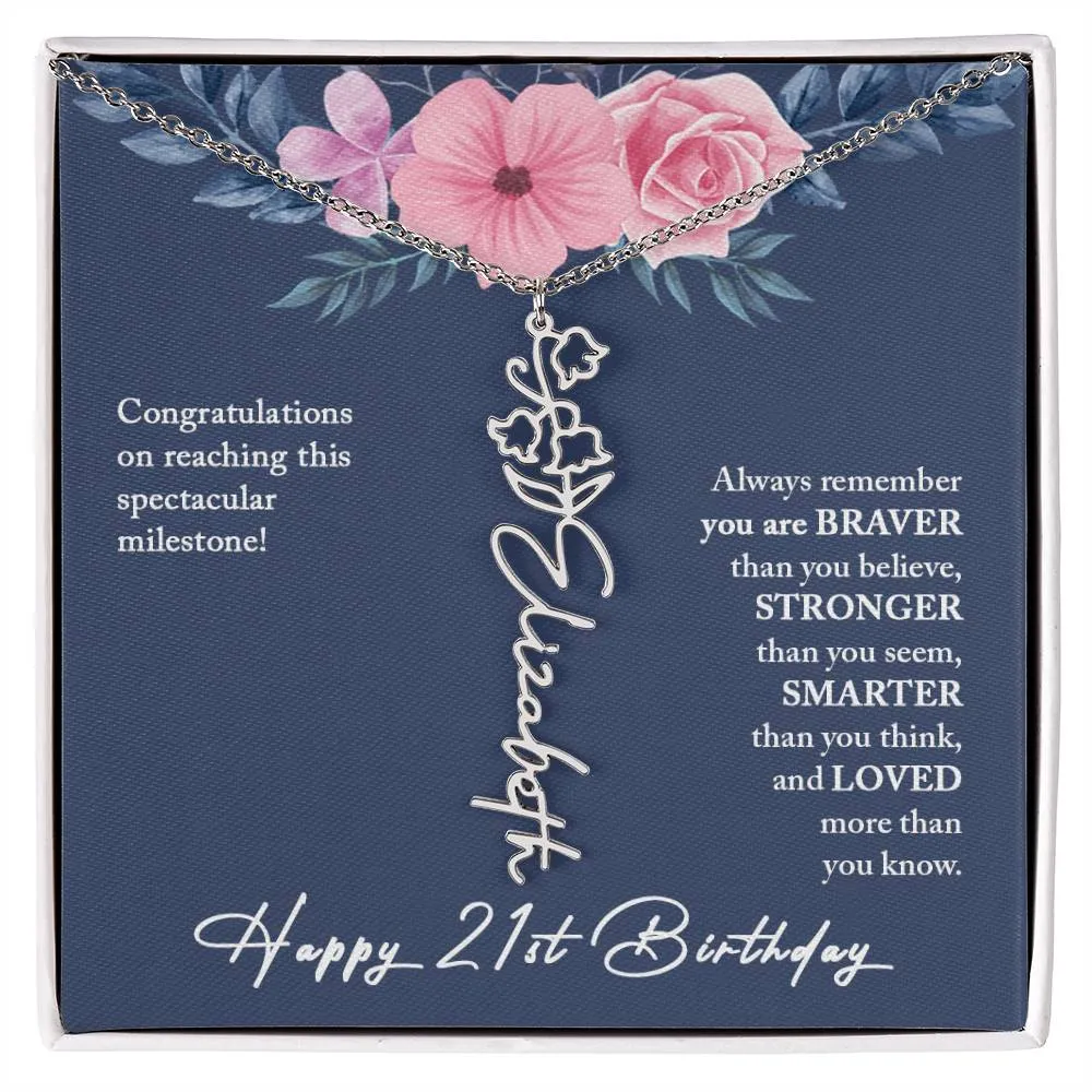 21st Birthday Gift Necklace, Personalized 21st Birthday Gift for Her, Happy 21st Birthday Gift Necklace, 21 Birthday Gift for Her