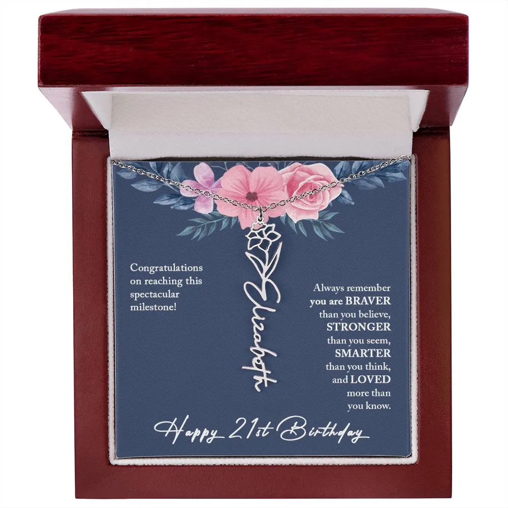 21st Birthday Gift Necklace, Personalized 21st Birthday Gift for Her, Happy 21st Birthday Gift Necklace, 21 Birthday Gift for Her