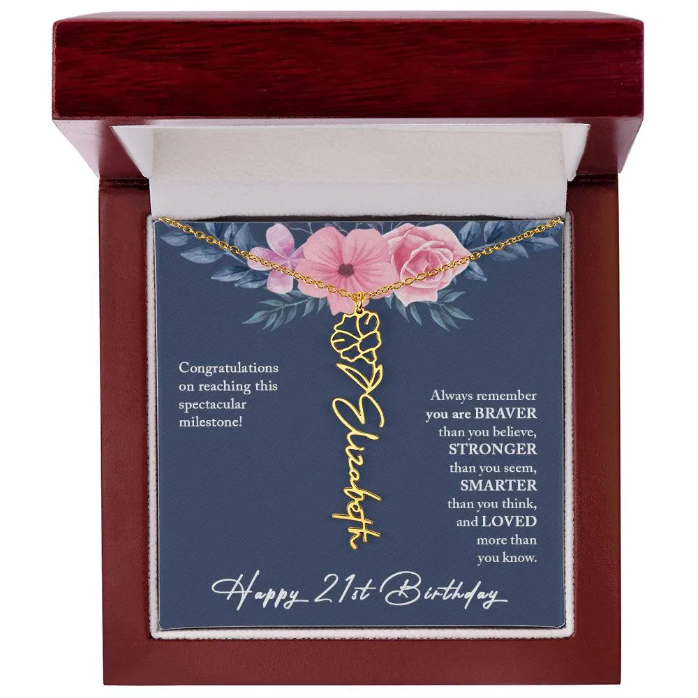 21st Birthday Gift Necklace, Personalized 21st Birthday Gift for Her, Happy 21st Birthday Gift Necklace, 21 Birthday Gift for Her