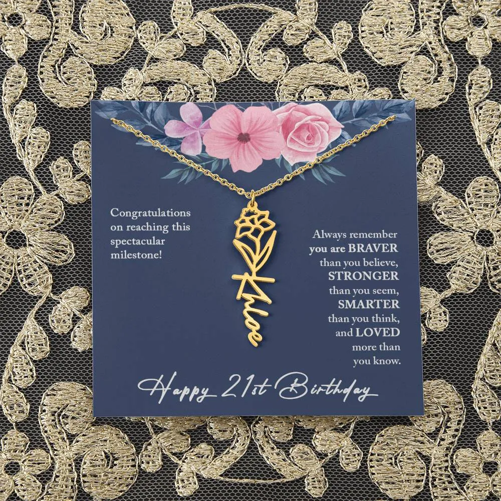 21st Birthday Gift Necklace, Personalized 21st Birthday Gift for Her, Happy 21st Birthday Gift Necklace, 21 Birthday Gift for Her