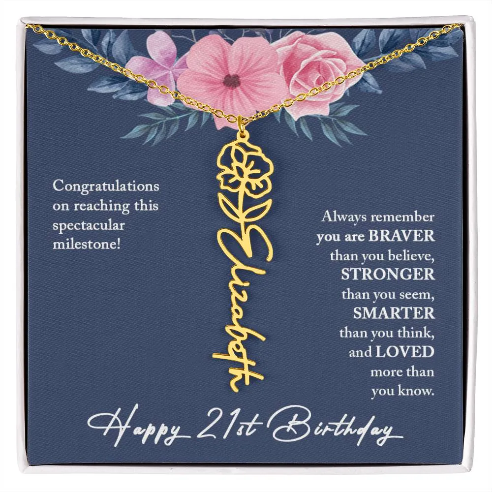 21st Birthday Gift Necklace, Personalized 21st Birthday Gift for Her, Happy 21st Birthday Gift Necklace, 21 Birthday Gift for Her