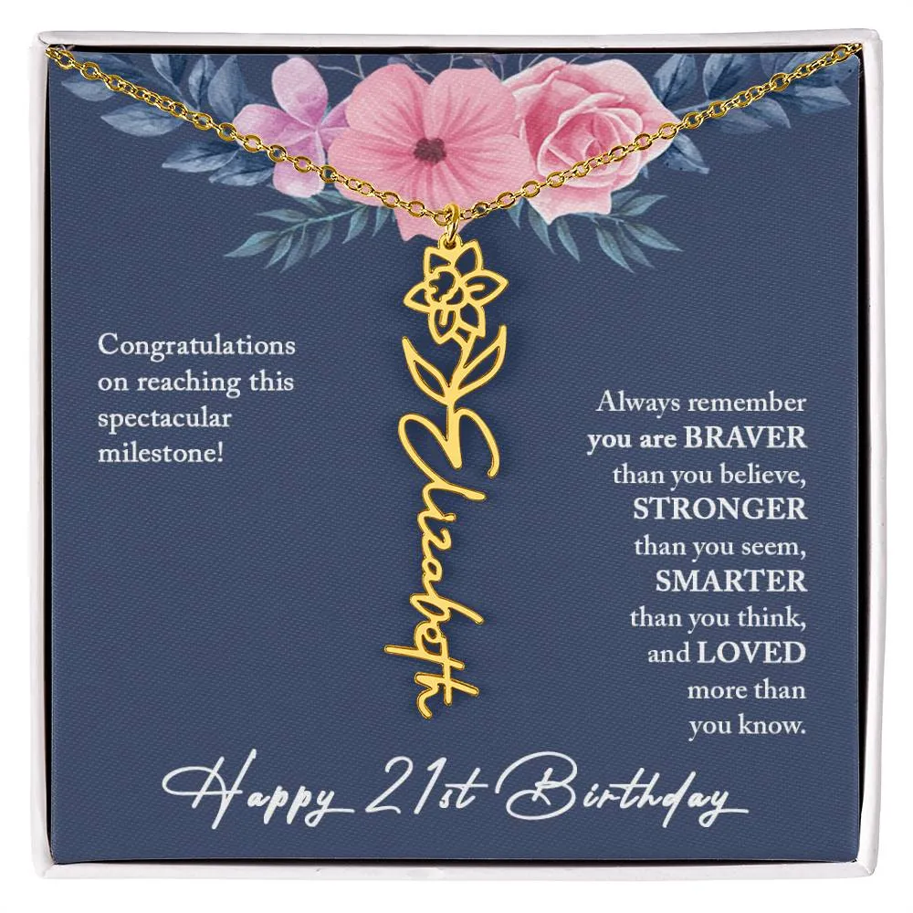 21st Birthday Gift Necklace, Personalized 21st Birthday Gift for Her, Happy 21st Birthday Gift Necklace, 21 Birthday Gift for Her