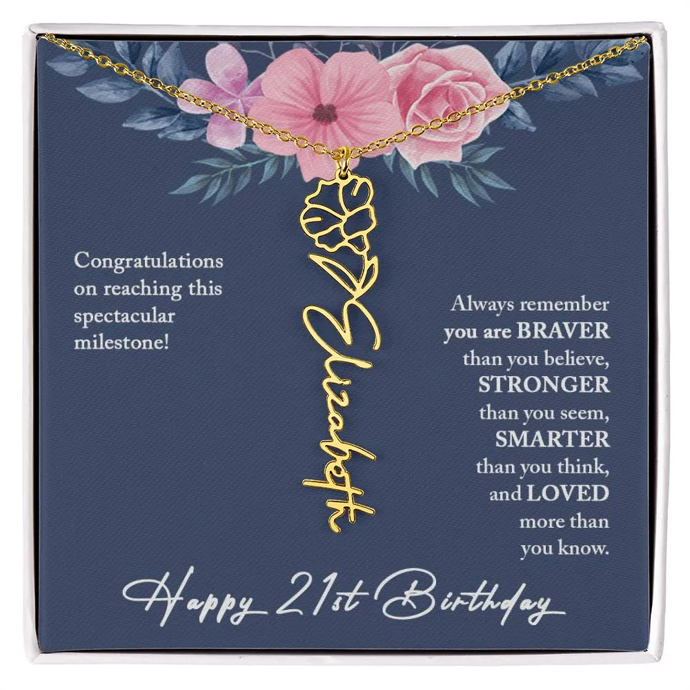 21st Birthday Gift Necklace, Personalized 21st Birthday Gift for Her, Happy 21st Birthday Gift Necklace, 21 Birthday Gift for Her