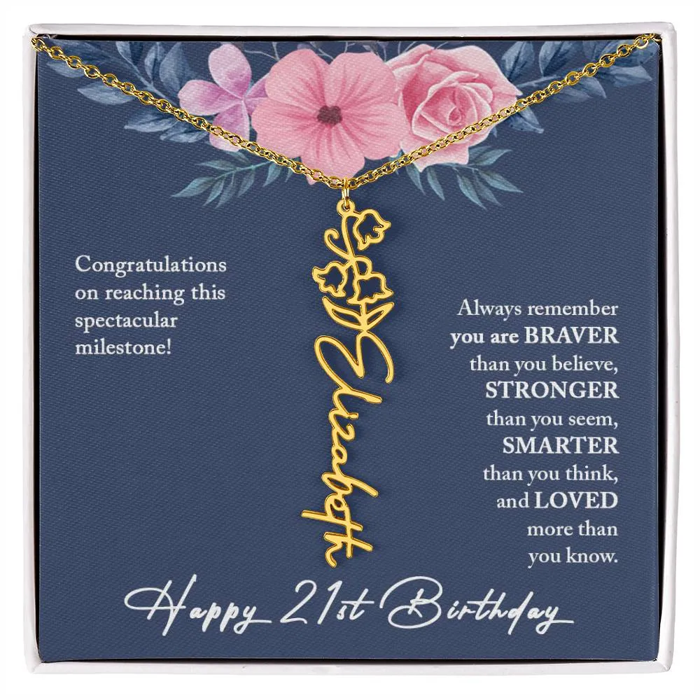 21st Birthday Gift Necklace, Personalized 21st Birthday Gift for Her, Happy 21st Birthday Gift Necklace, 21 Birthday Gift for Her
