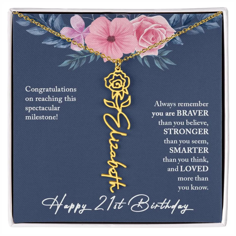 21st Birthday Gift Necklace, Personalized 21st Birthday Gift for Her, Happy 21st Birthday Gift Necklace, 21 Birthday Gift for Her