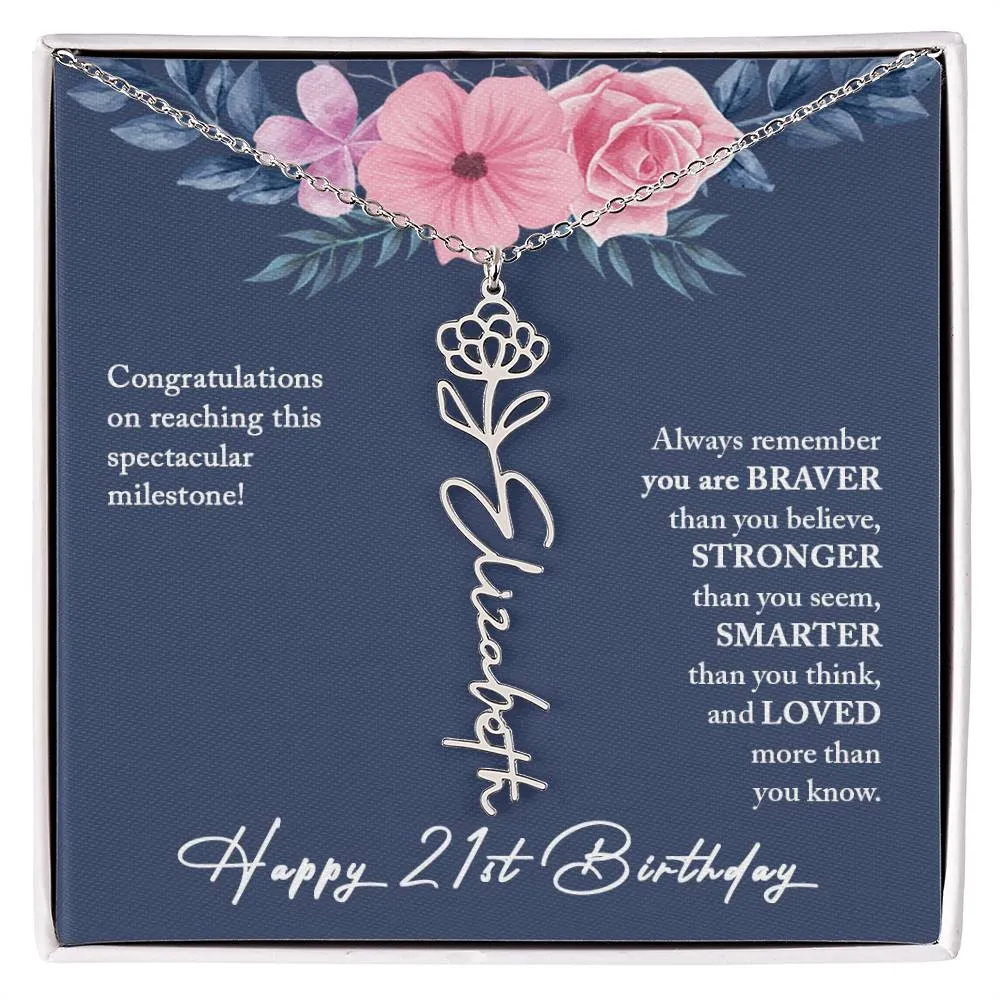 21st Birthday Gift Necklace, Personalized 21st Birthday Gift for Her, Happy 21st Birthday Gift Necklace, 21 Birthday Gift for Her