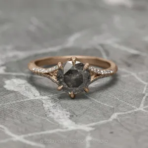 2.28 Carat Salt and Pepper Diamond Engagement Ring, Mackenzie Setting, 14K Rose Gold