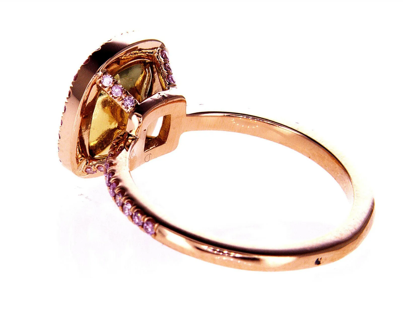 2.50CT Engagement Ring Natural Diamond Fancy Yellow Pink Rose Gold GIA Certified