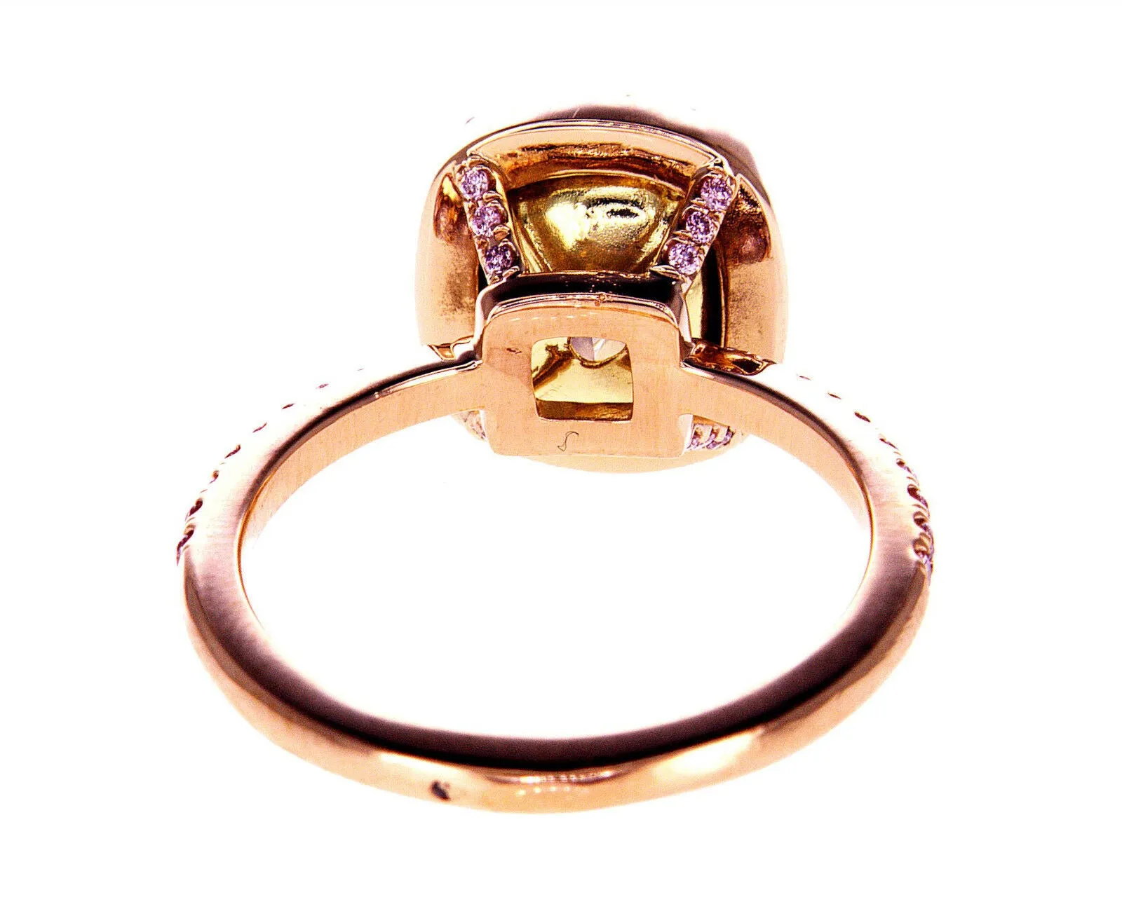 2.50CT Engagement Ring Natural Diamond Fancy Yellow Pink Rose Gold GIA Certified