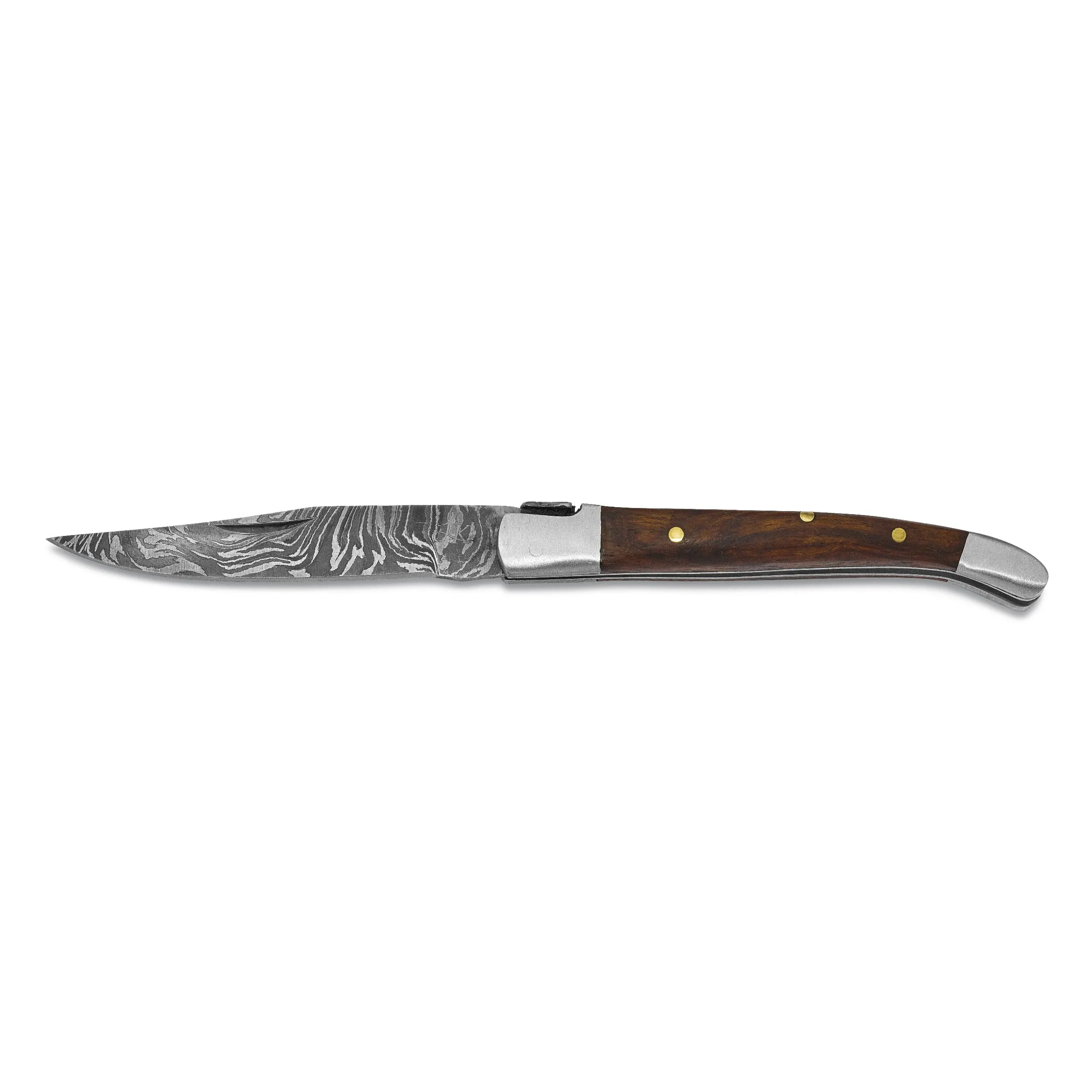 256Layer Folding Blade Walnut Wood Handle Knife