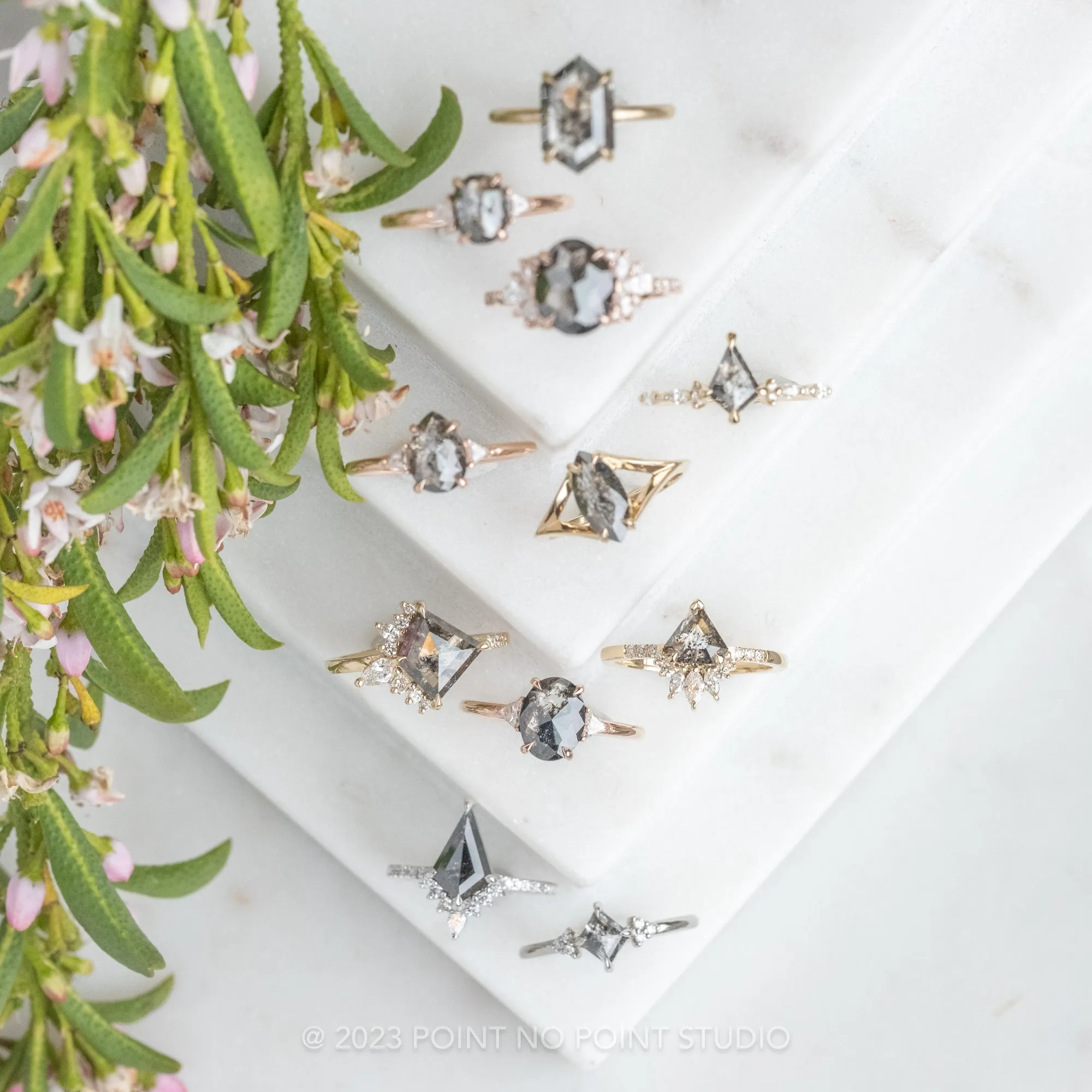 2.57 Carat Black Oval Diamond Engagement Ring, Monarch Setting, 14K Rose Gold