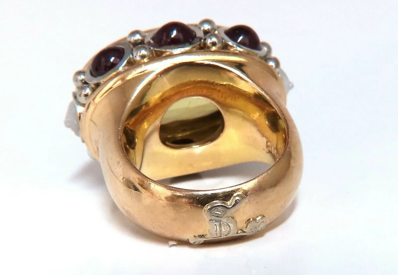 25ct Natural Lemon Quartz Vintage Ring 19 Karat Vintage Middle East 52 Gram