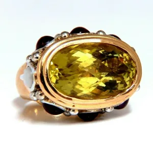 25ct Natural Lemon Quartz Vintage Ring 19 Karat Vintage Middle East 52 Gram