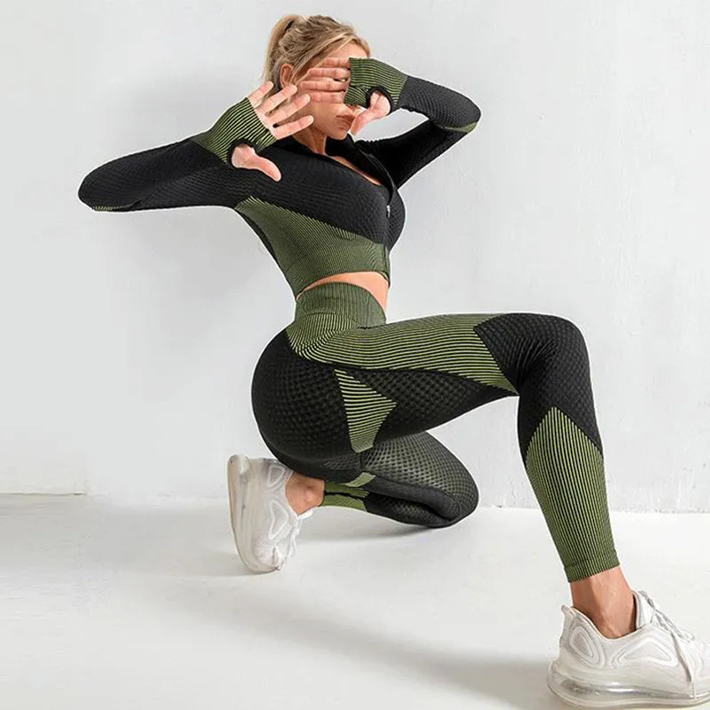 3 Pcs Yoga Set Seamless Sport Set