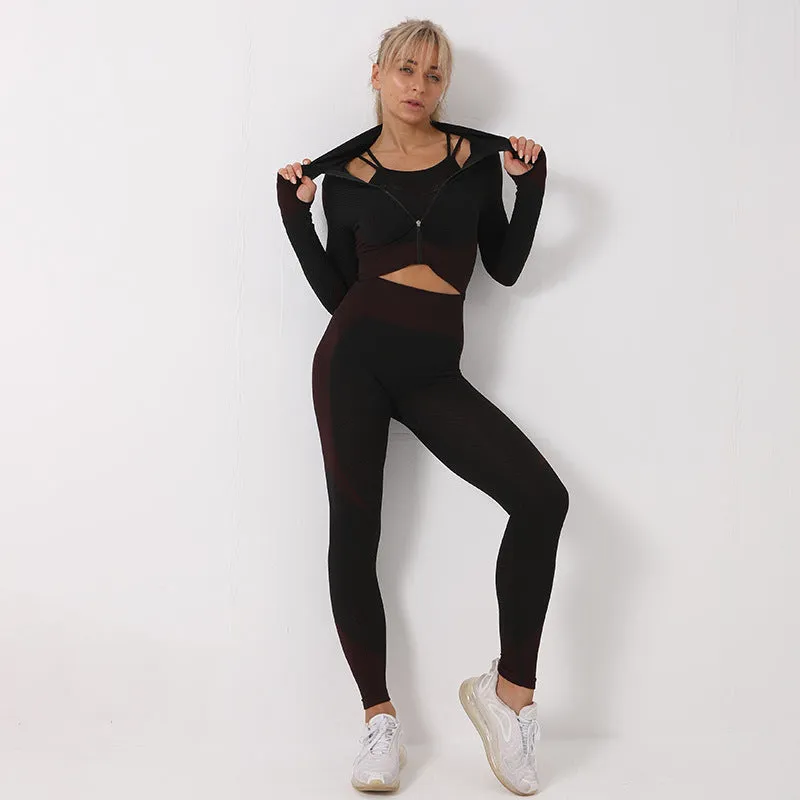 3 Pcs Yoga Set Seamless Sport Set