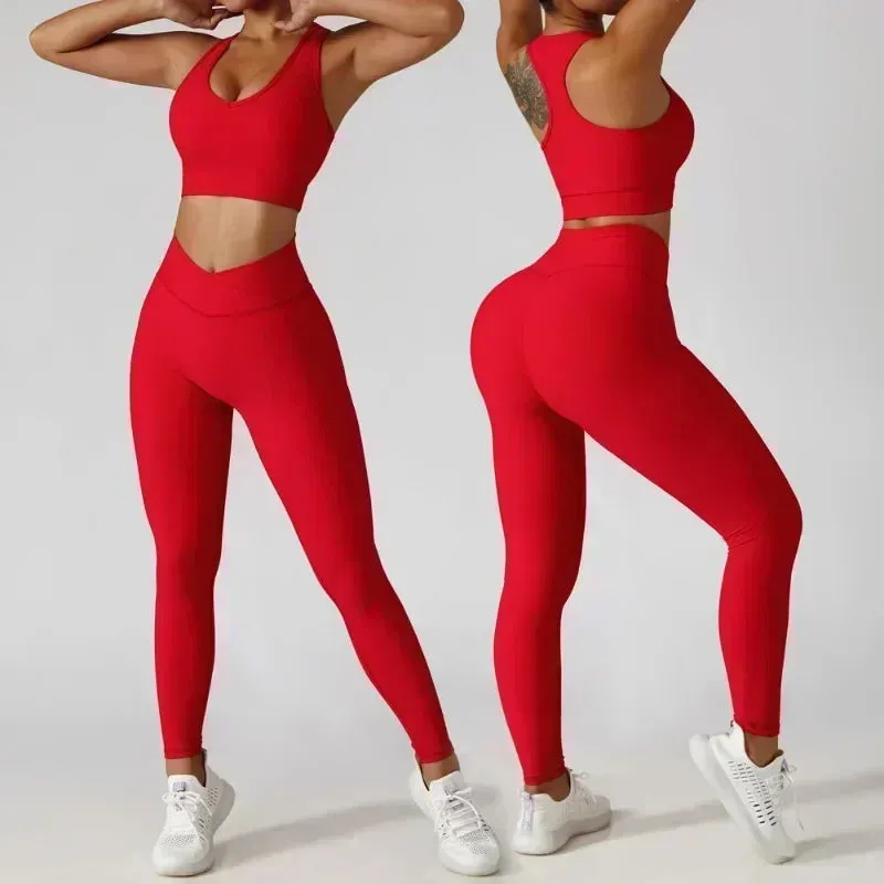 3-Piece Women's Tracksuit Set - Jacket, Sports Bra, and Leggings