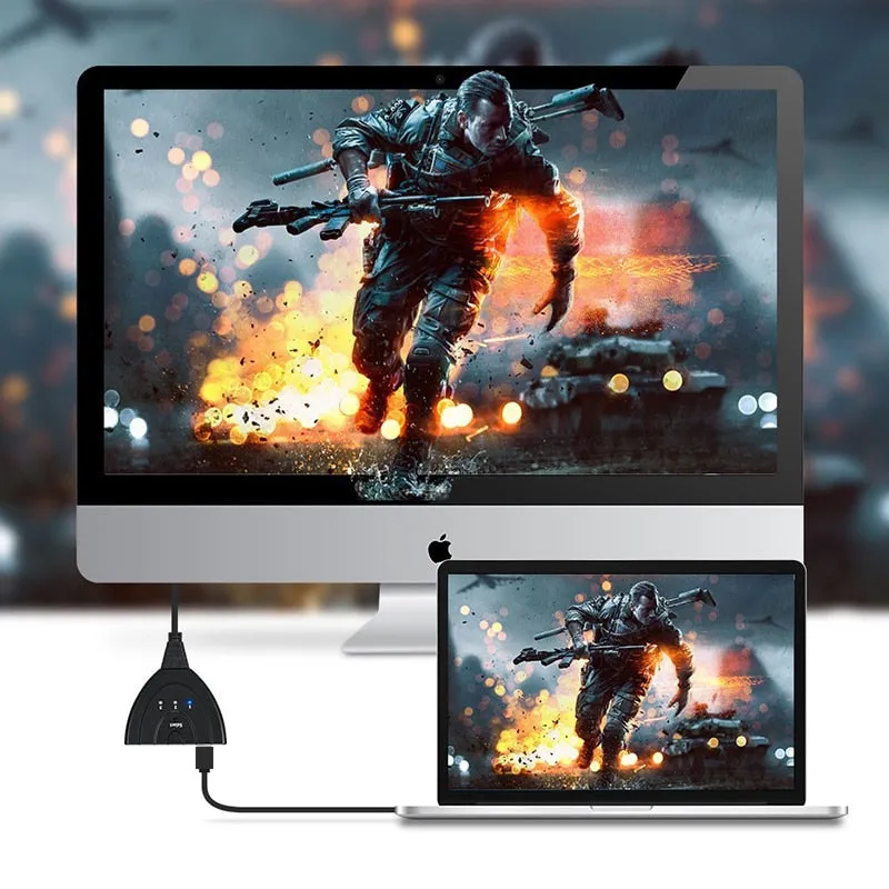 3 Port HDMI Cable Switch for Electronics