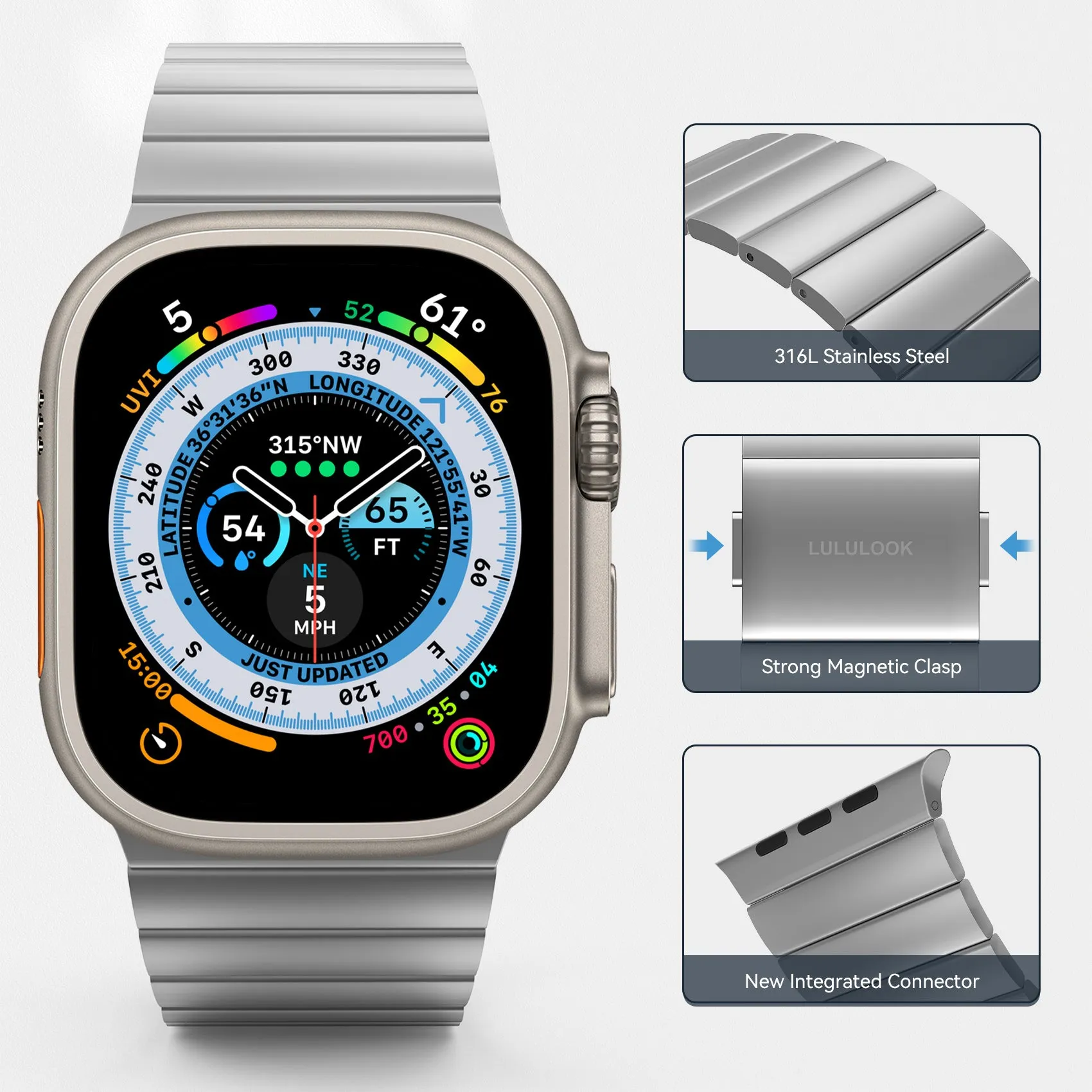 316L Stainless Steel Band with Magnetic Clasp