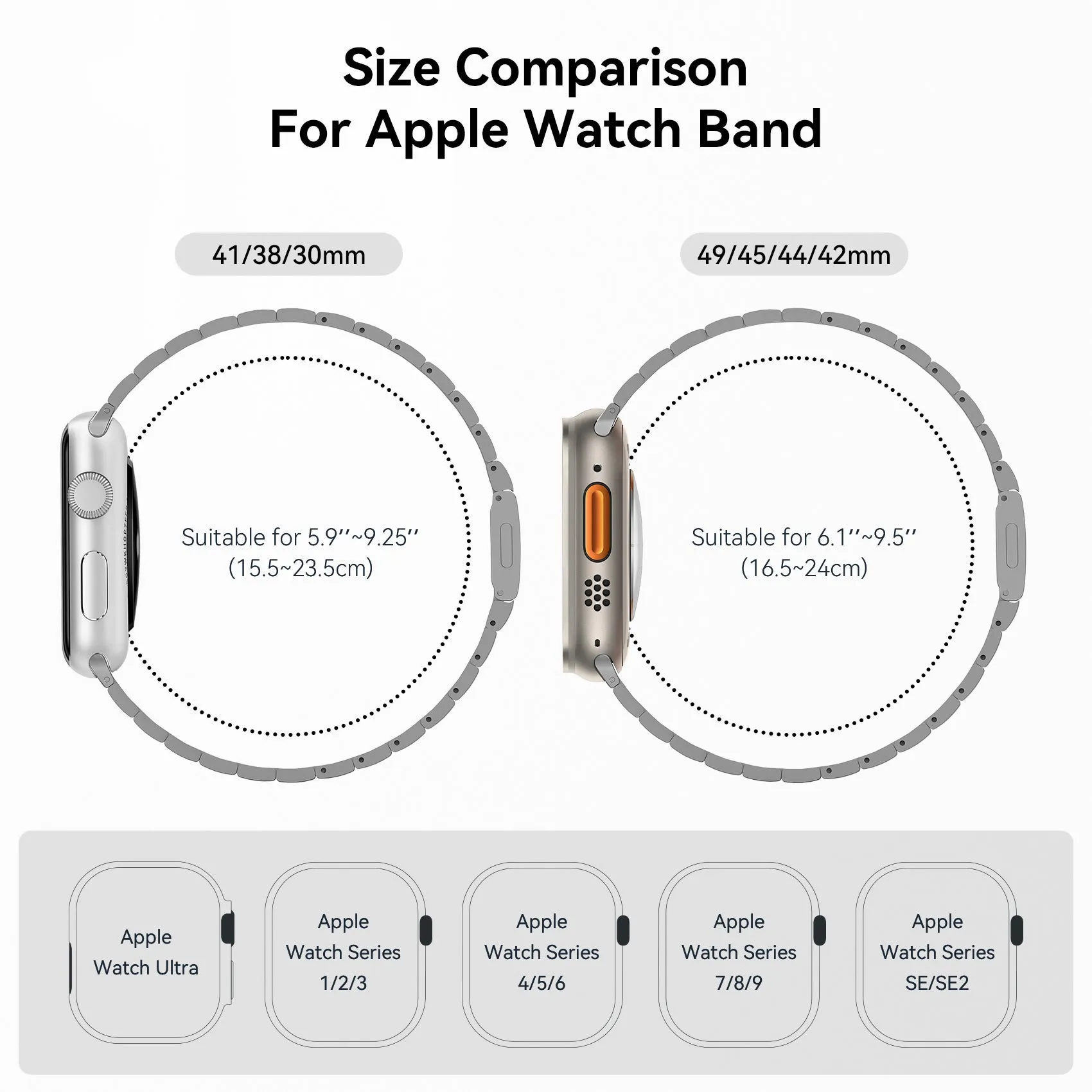 316L Stainless Steel Band with Magnetic Clasp