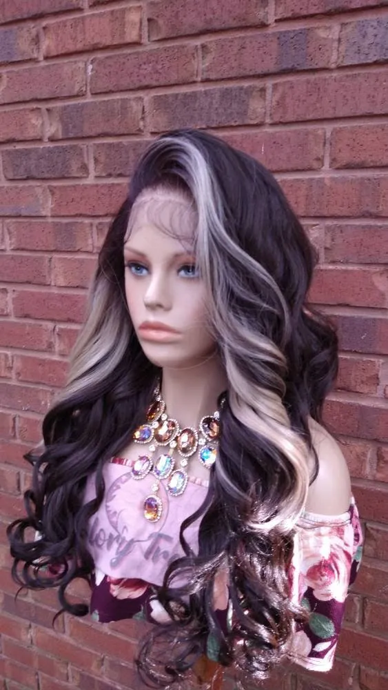 32" Curly Lace Frontal Wig Pre-Plucked HD Lace Wig Yaki Human Hair Blend Brown & Blonde Wig For Women 13X6 Free Parting Glory Tress- LUXURY