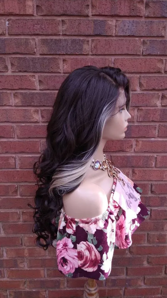 32" Curly Lace Frontal Wig Pre-Plucked HD Lace Wig Yaki Human Hair Blend Brown & Blonde Wig For Women 13X6 Free Parting Glory Tress- LUXURY