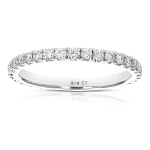 3/4 cttw Lab Grown Diamond Wedding Band Sterling Silver