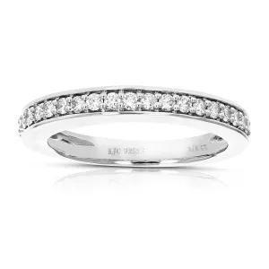 3/8 cttw Lab Grown Diamond Halo Wedding Band in Sterling Silver