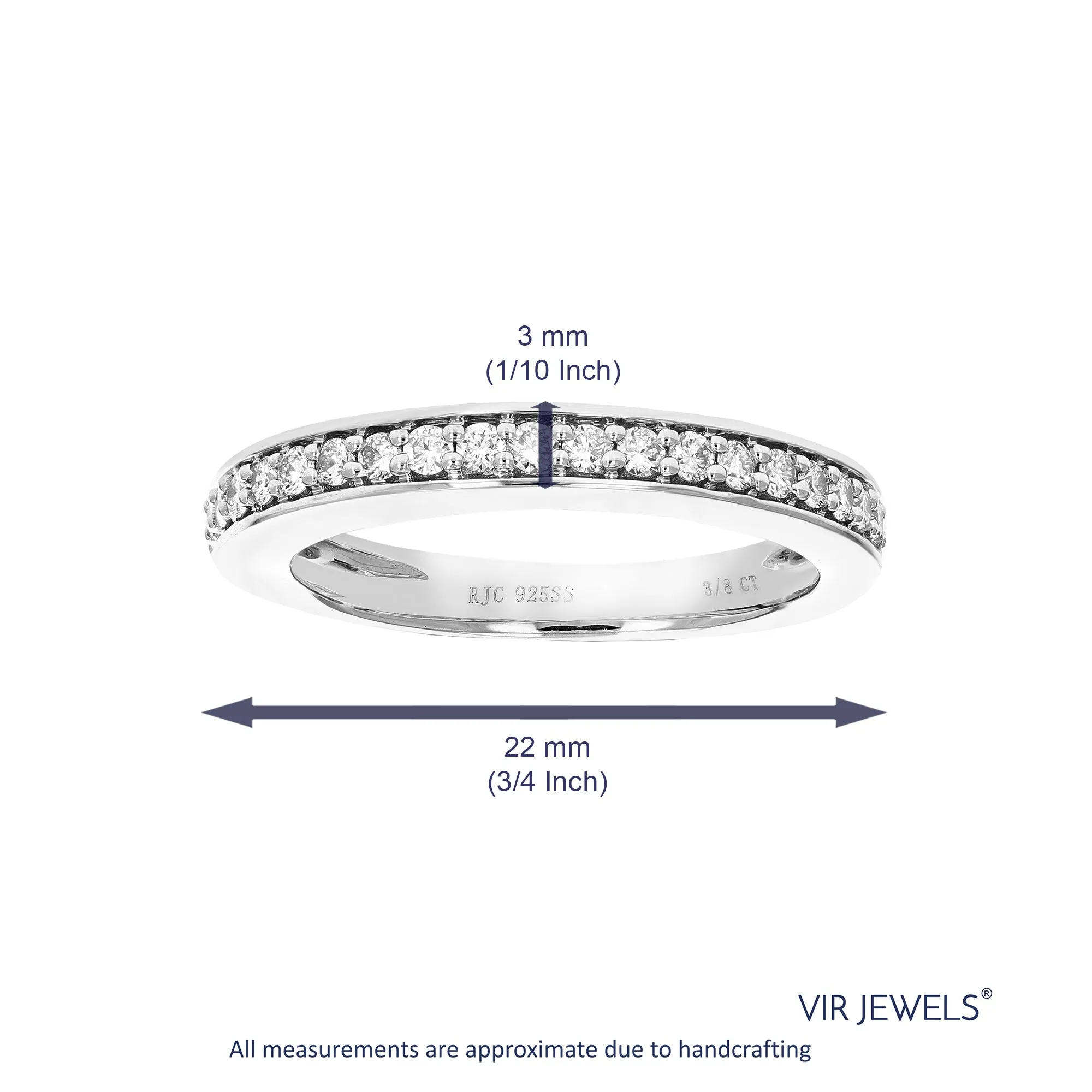 3/8 cttw Lab Grown Diamond Halo Wedding Band in Sterling Silver