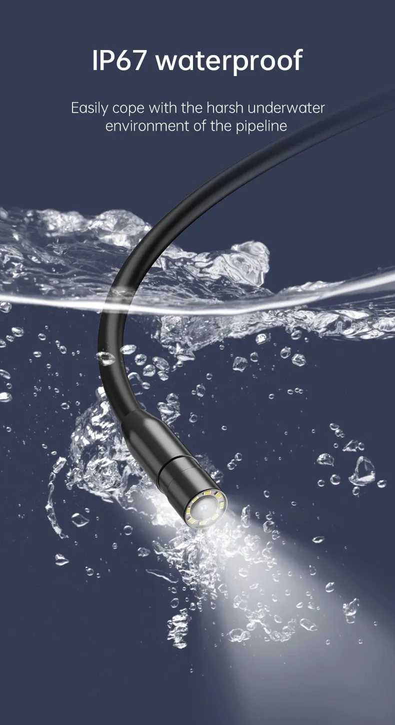 4.3 Inch Endoscope Camera HD 1080P 4.3 "Single Dual Lens 8MM Car Inspection Borescope IP67 Waterproof Sewer Camera with 8 leds