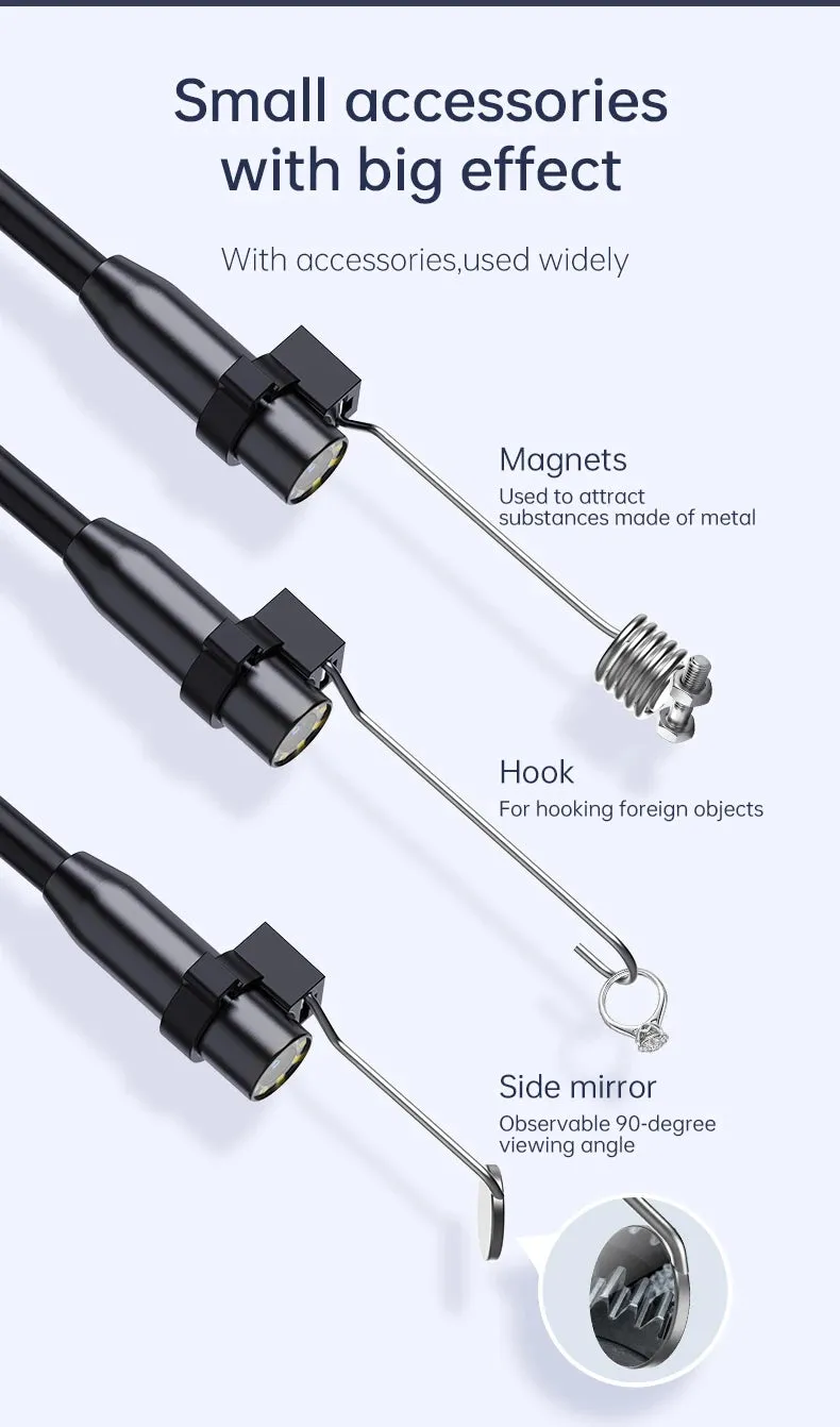 4.3 Inch Endoscope Camera HD 1080P 4.3 "Single Dual Lens 8MM Car Inspection Borescope IP67 Waterproof Sewer Camera with 8 leds