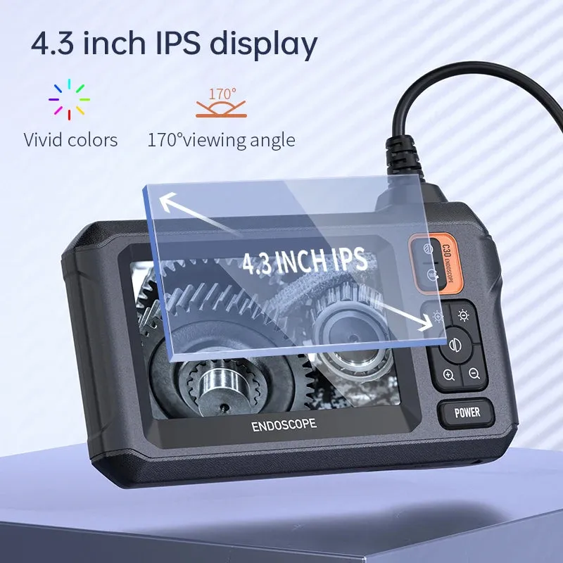 4.3 Inch Endoscope Camera HD 1080P 4.3 "Single Dual Lens 8MM Car Inspection Borescope IP67 Waterproof Sewer Camera with 8 leds