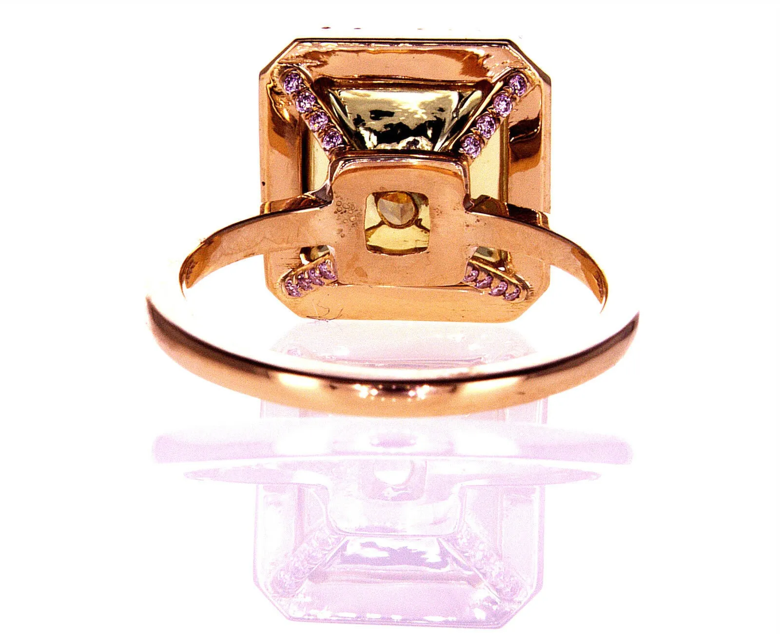 4.5CT Natural Diamond Engagement Ring GIA Certified Fancy PINK Yellow Rose Gold