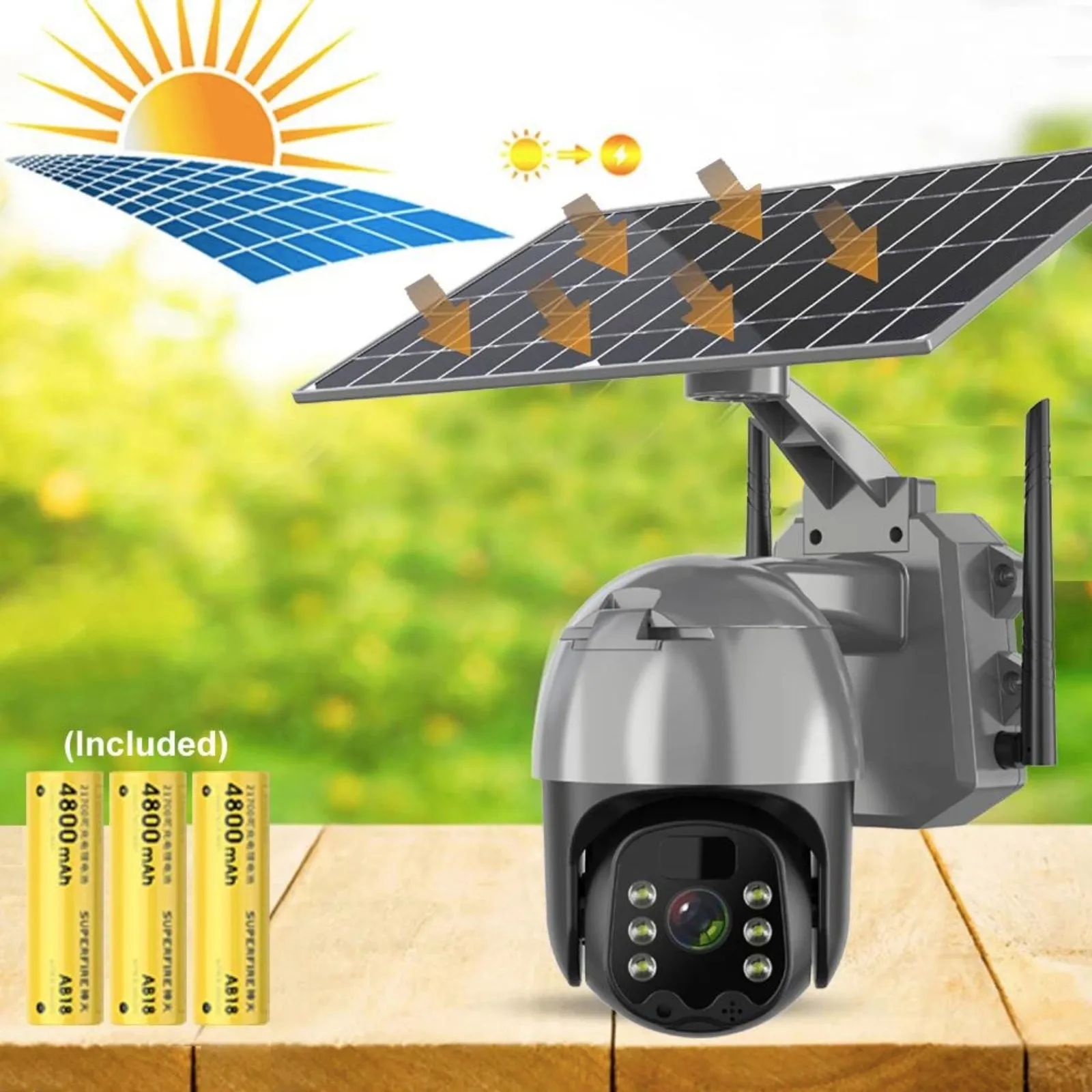 4G Wireless Solar Camera 4MP High Definition 1080p Video Recorder Day/Night Security System