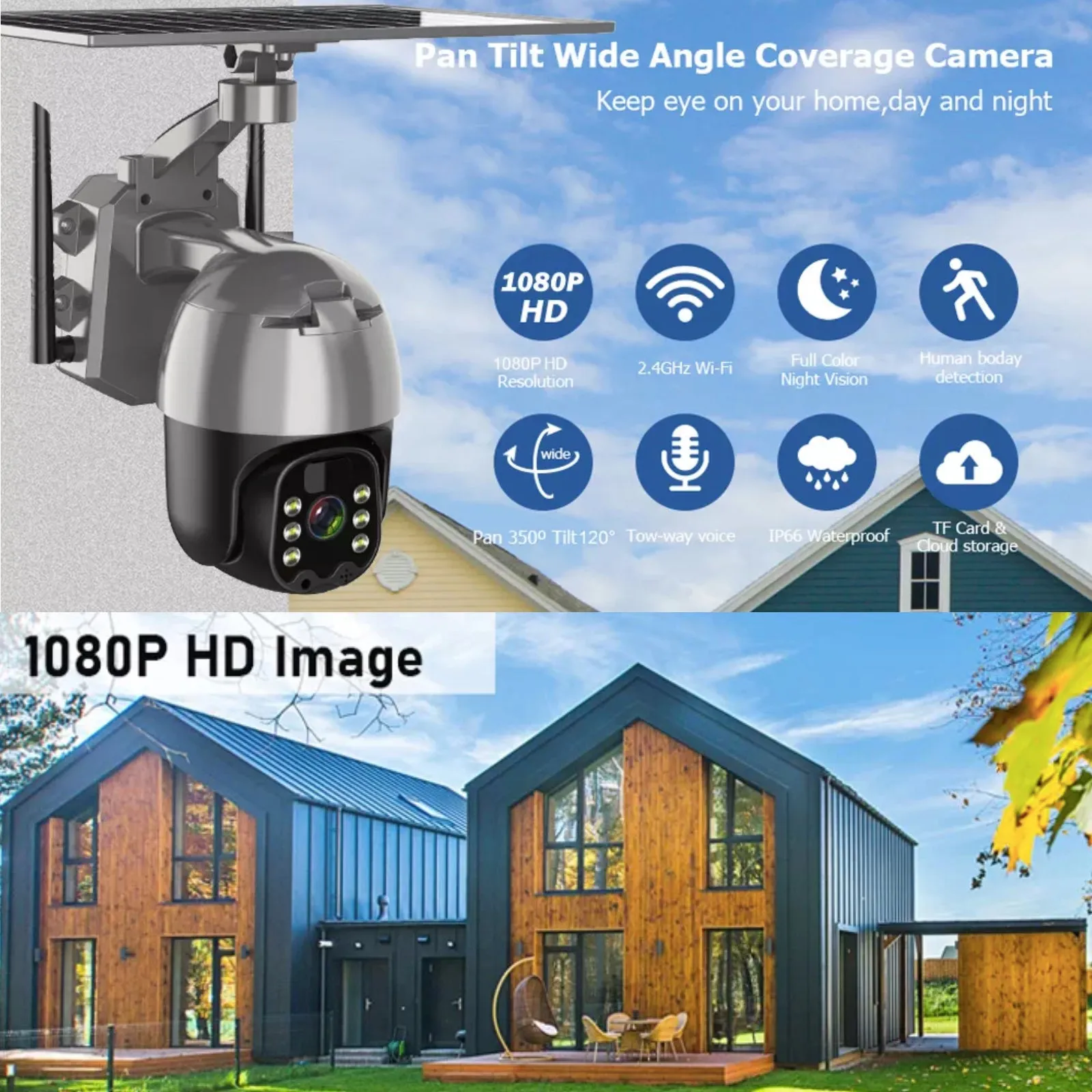 4G Wireless Solar Camera 4MP High Definition 1080p Video Recorder Day/Night Security System