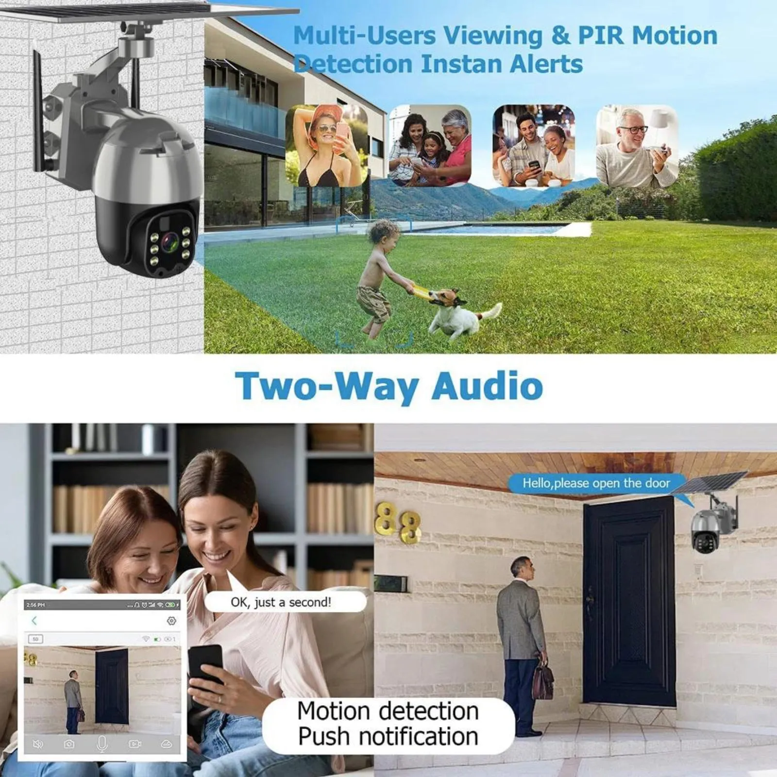 4G Wireless Solar Camera 4MP High Definition 1080p Video Recorder Day/Night Security System