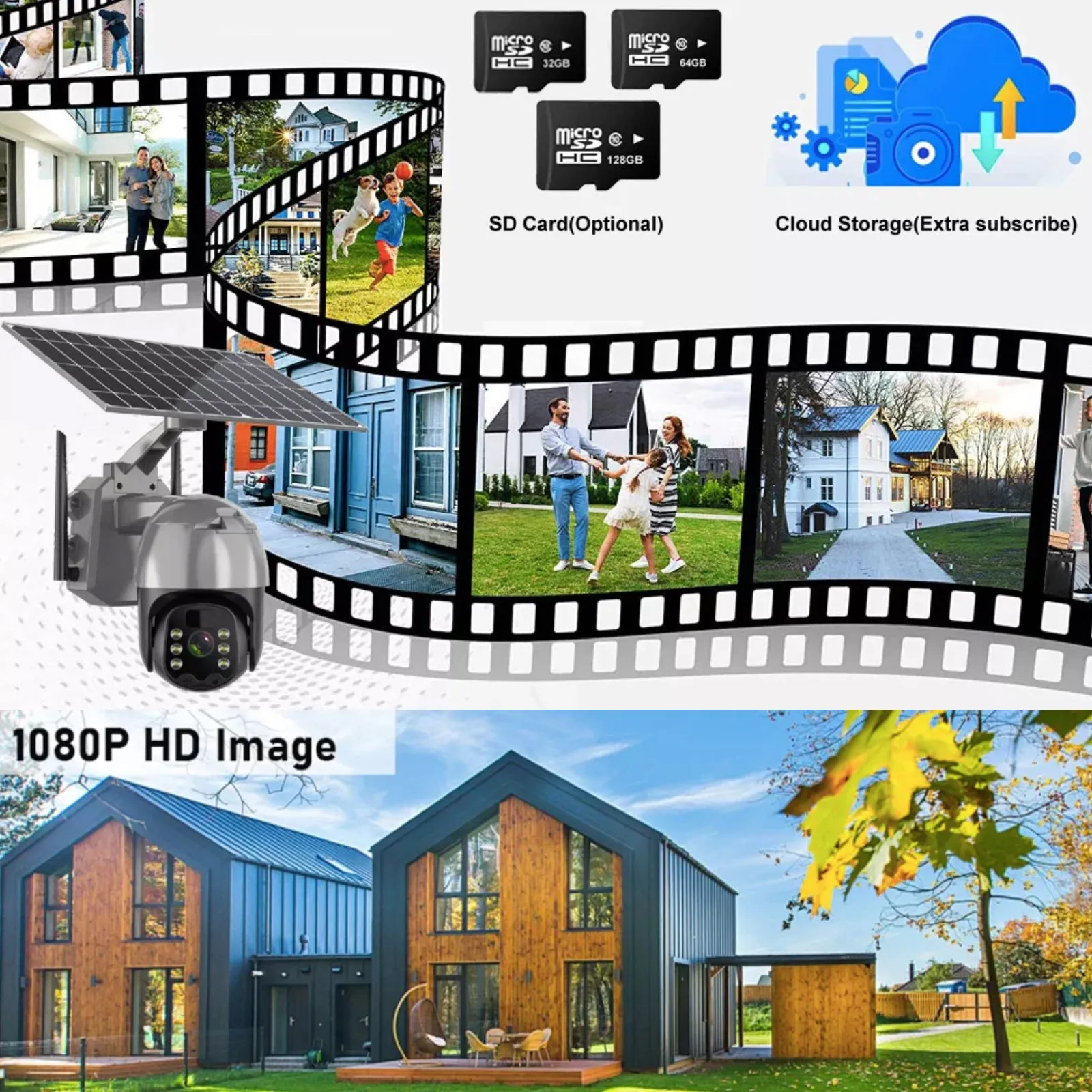 4G Wireless Solar Camera 4MP High Definition 1080p Video Recorder Day/Night Security System
