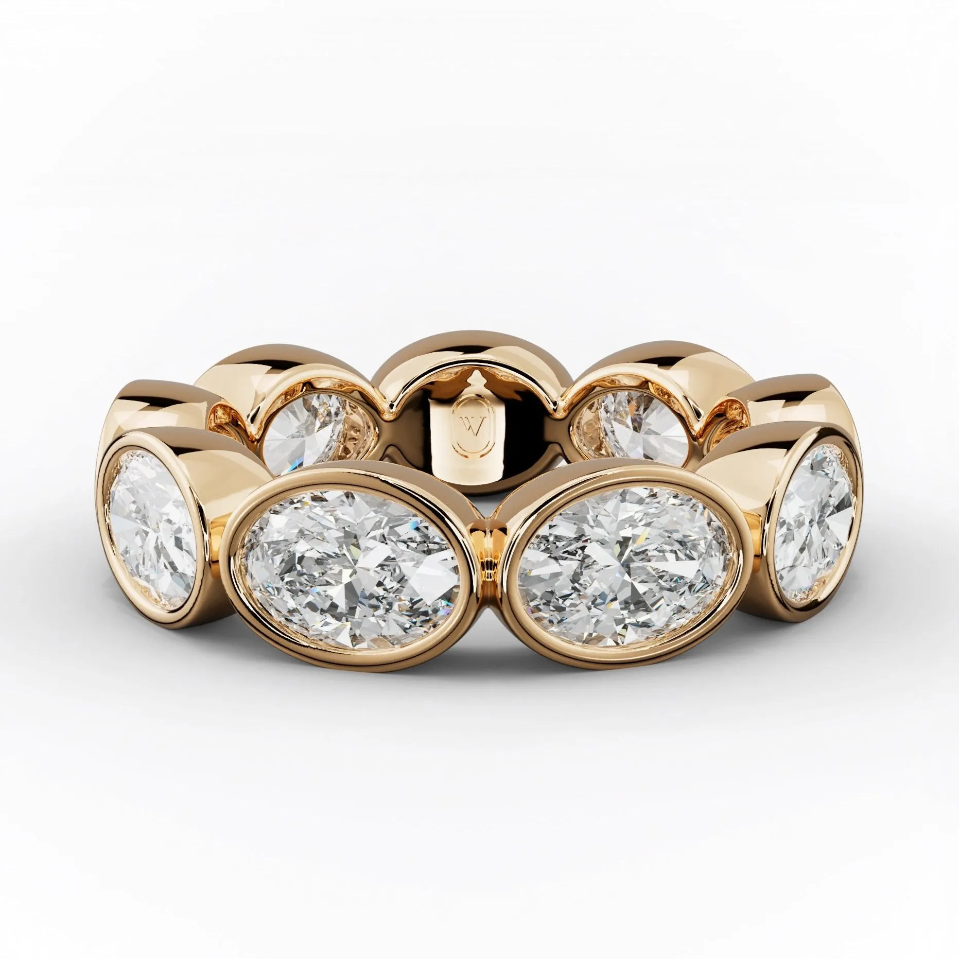 5.0 Carat East West Oval Cut Bezel Set Diamond Eternity Band
