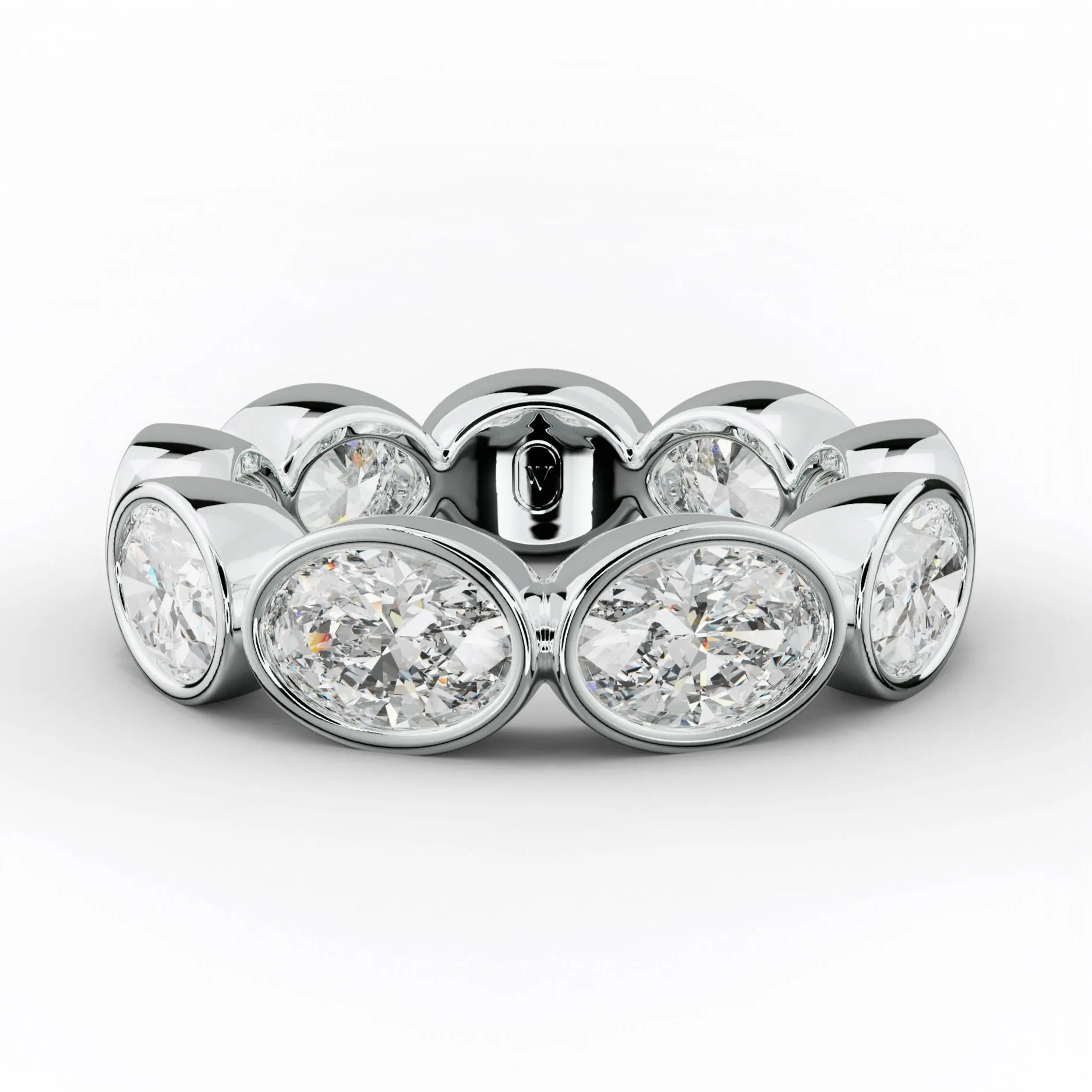 5.0 Carat East West Oval Cut Bezel Set Diamond Eternity Band