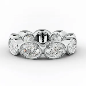 5.0 Carat East West Oval Cut Bezel Set Diamond Eternity Band