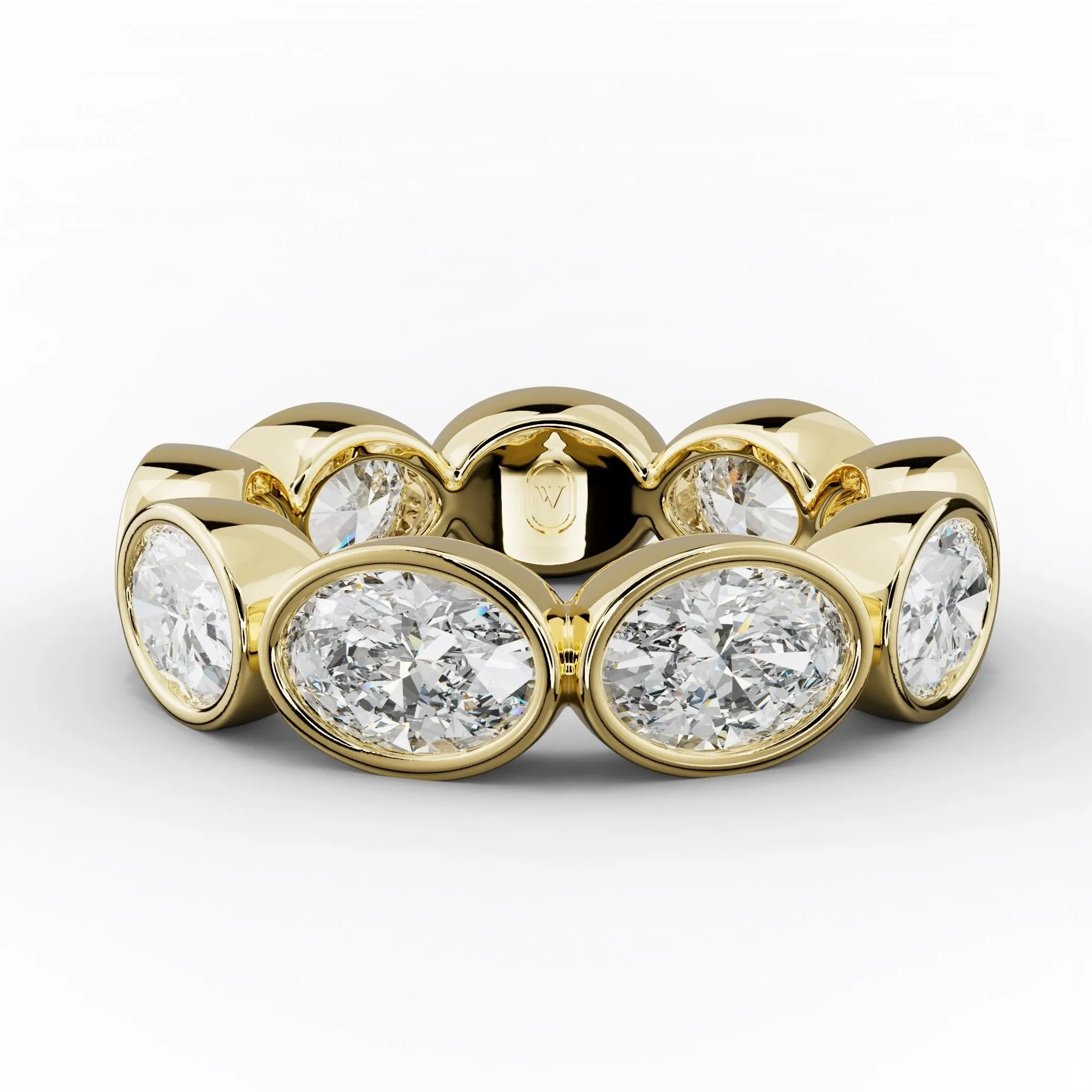 5.0 Carat East West Oval Cut Bezel Set Diamond Eternity Band
