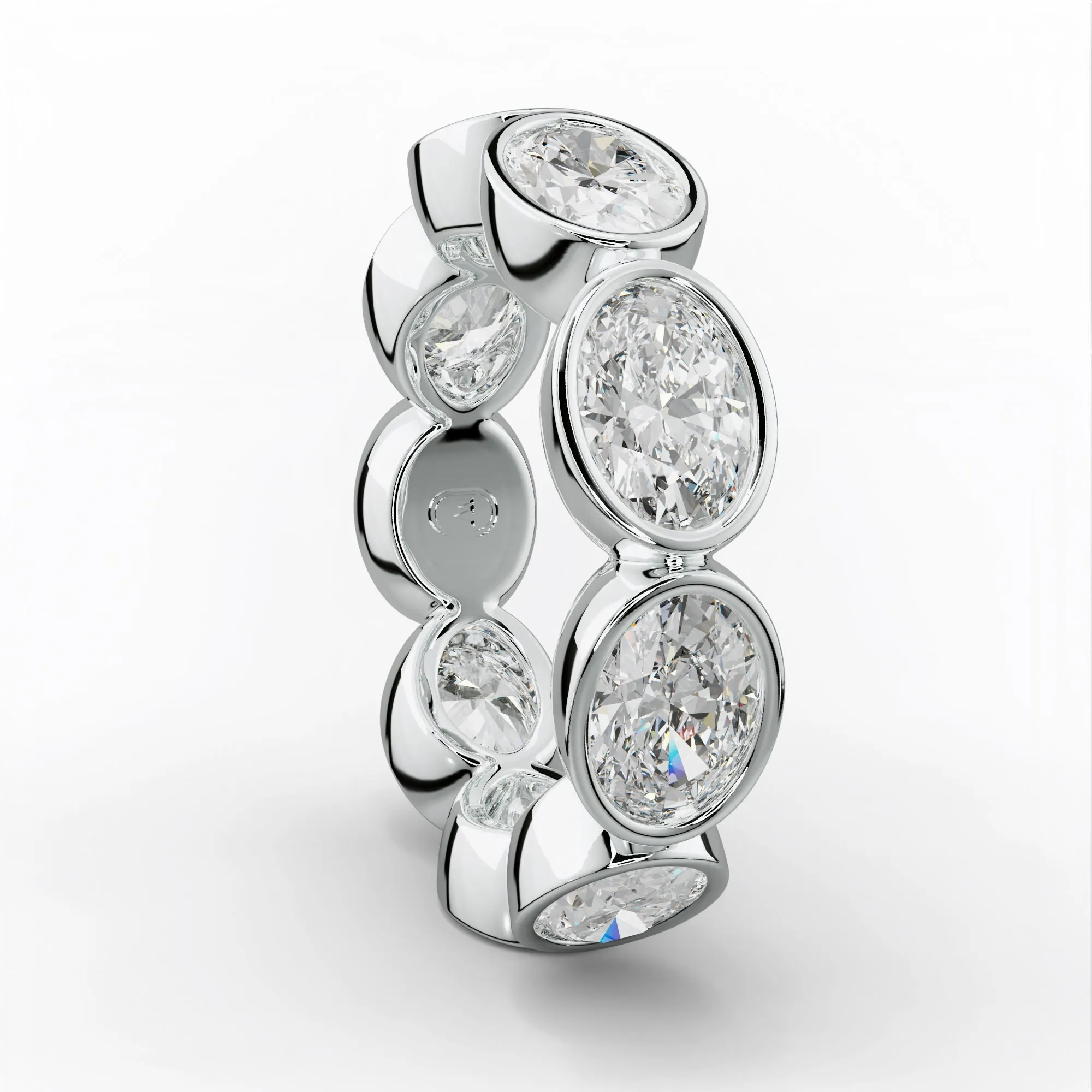5.0 Carat East West Oval Cut Bezel Set Diamond Eternity Band