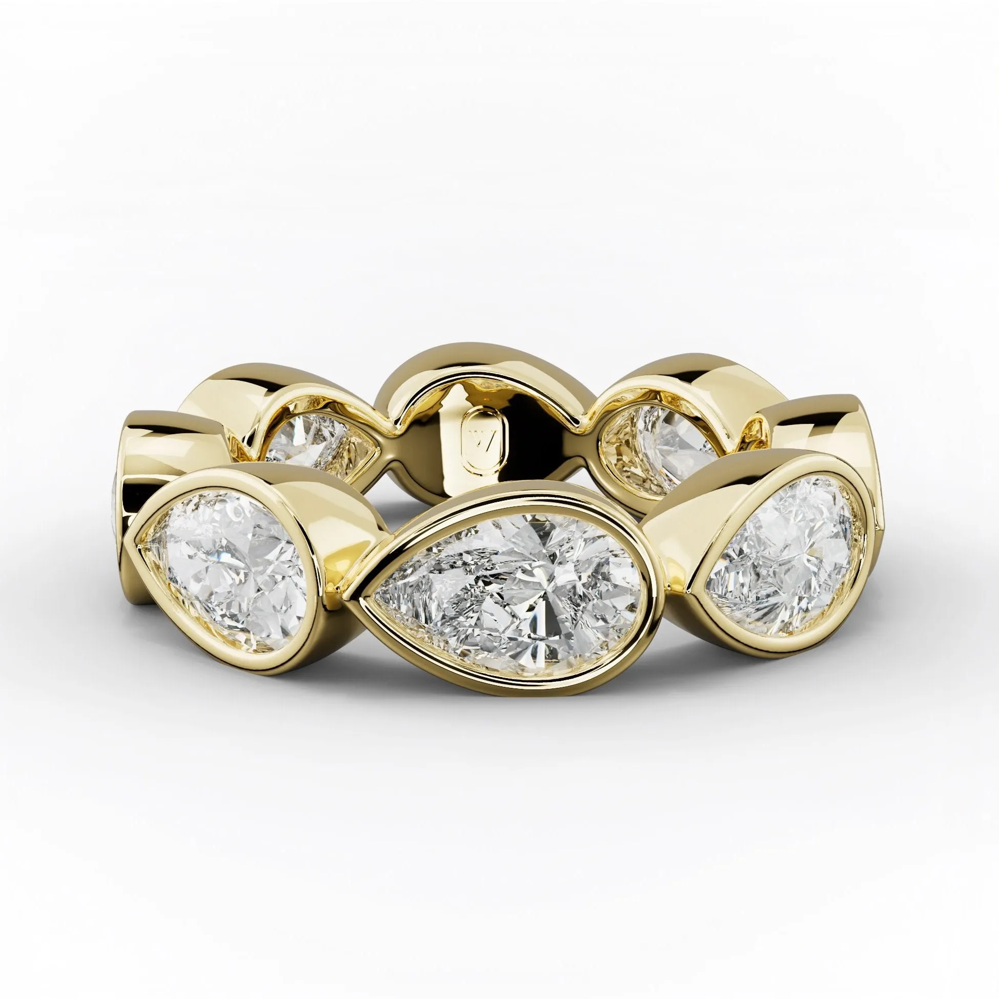 5.0 Carat East West Pear Cut Bezel Set Diamond Eternity Band