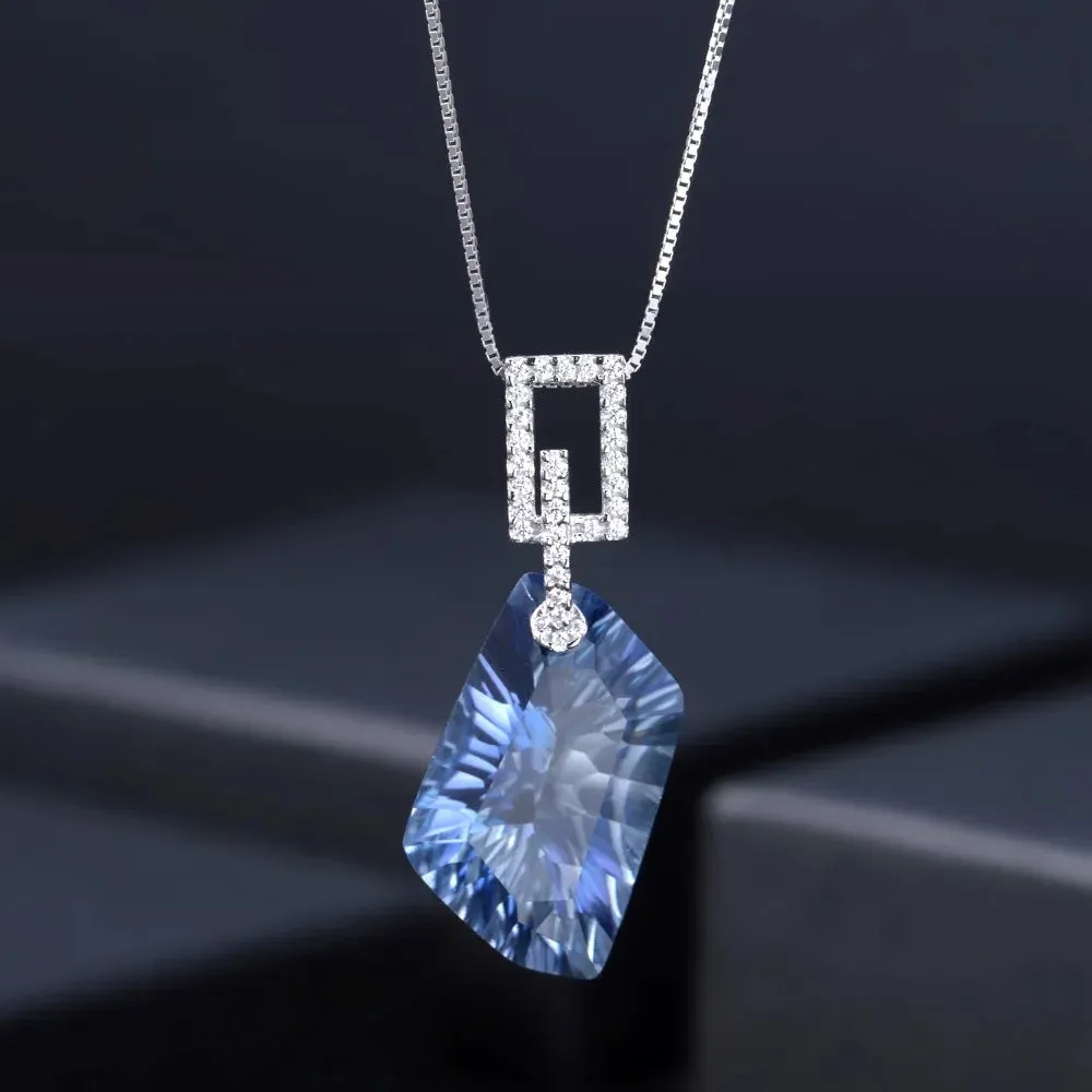 63.59Ct Natural Iolite Blue Mystic Quartz Jewelry Set 925 Sterling Silver