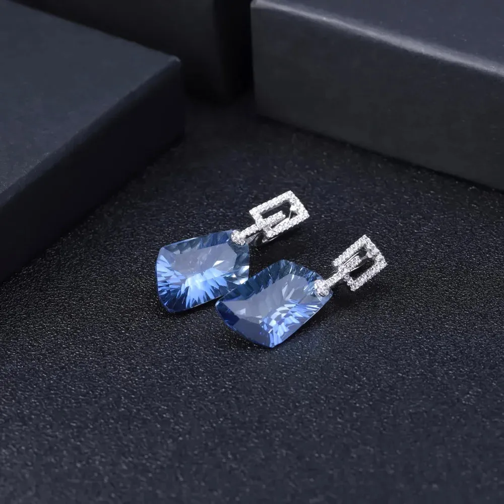 63.59Ct Natural Iolite Blue Mystic Quartz Jewelry Set 925 Sterling Silver